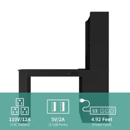 L Shaped Desk,Computer Desk with Drawers,with LED Light,Modern Corner Desk,Corner Gaming Computer Desk with Storage image {6}