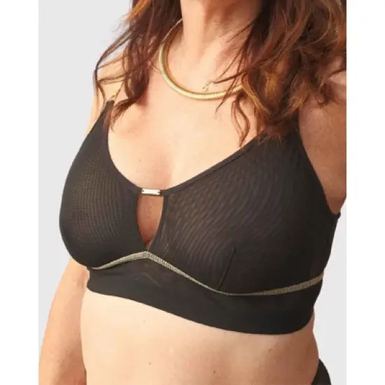 AnaOno Women's Victoria Pocketed Mesh Keyhole Bralette image {1}