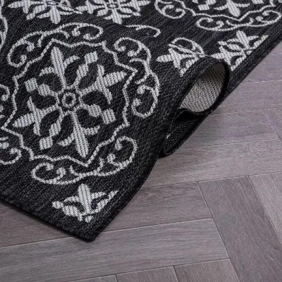 World Rug Gallery Transitional Geometric Textured Flat Weave Indoor/Outdoor Area Rug image {4}