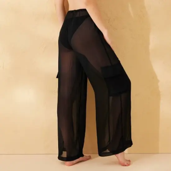 Women's Chiffon Swim Cover Up Cargo Pants - Wild Fable&trade; image {1}