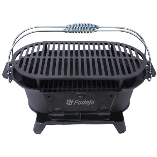 KTMBDW Large Hibachi Grill Outdoor, Portable Charcoal Grill and Tabletop Cast Iron Skillet, 100% Cast Iron, Durable, Camping Grill Grate image {2}