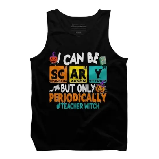 Men's Design By Humans I Can Be Scary But Only Periodically Science Halloween Gifts By lenxeemyeu Tank Top image {4}
