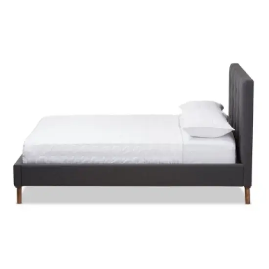 Valencia Mid - Century Modern Fabric Platform Bed - Baxton Studio image {1}