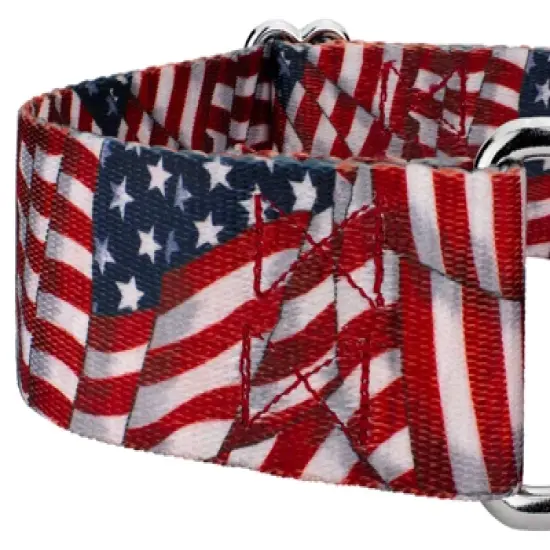 Country Brook Petz 1 1/2 Inch Patriotic Tribute Martingale Dog Collar image {5}