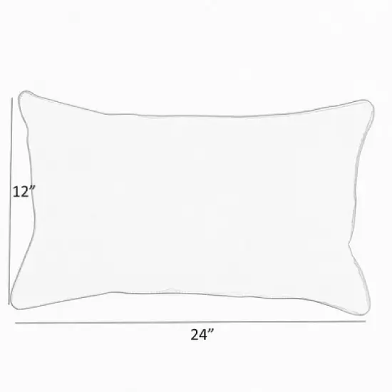 Sunbrella 2pk 6" x 24" x 12" Cabana Classic Lumbar Outdoor Throw Pillows Black/White image {1}