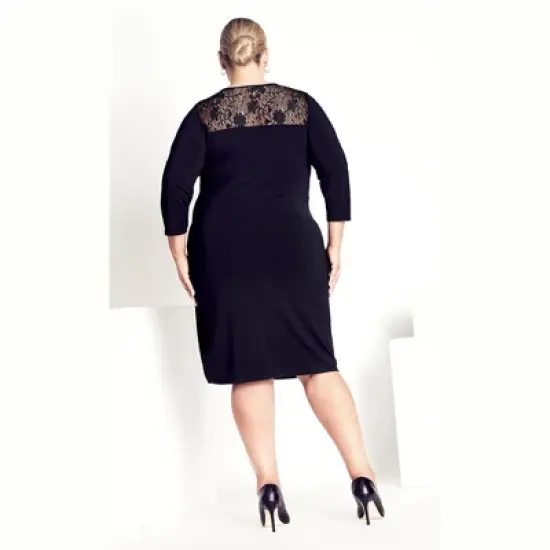 Women's Plus Size Deanna Wrap Lace Dress - black | AVENUE image {1}