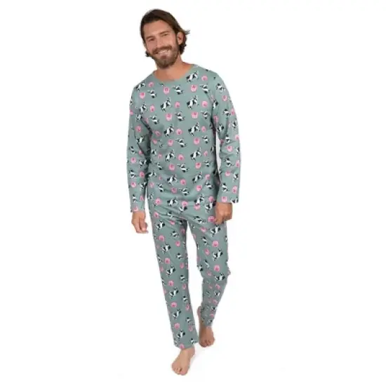 Leveret Mens Two Piece Cotton Comfortable Fit Pajamas image {5}