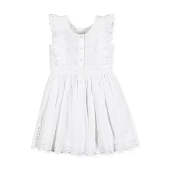 Hope & Henry Girls' Organic Cotton Flutter Sleeve Fit and Flare Dress, Toddler image {2}