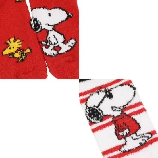 Peanuts Snoopy and Woodstock Womens Chenille Crew Socks image {3}