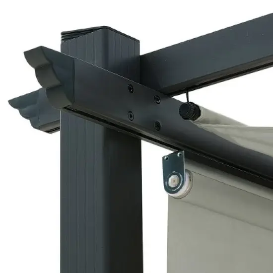 Aoodor 10 x 13 ft Outdoor Pergola with Retractable Canopy, Aluminum Frame, 4 Pieces Patio Sun Shade Shelter for Backyard, Deck image {2}