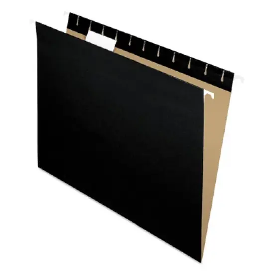 Pendaflex Colored Hanging Folders, Letter Size, 1/5-Cut Tabs, Black, 25/Box image {7}