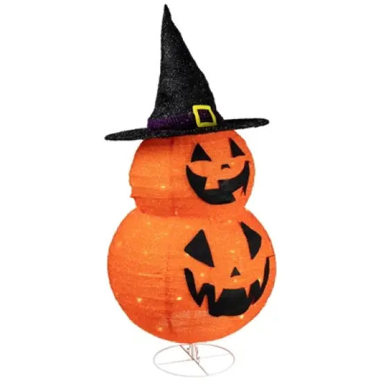 Northlight LED Lighted Jack-O-Lanterns in Witch's Hat Outdoor Halloween Decoration - 34" image {5}