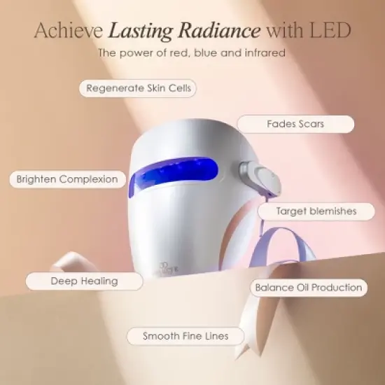 Project E Beauty Lumamask Pro Led Light Therapy Face Mask | Red Light Therapy | Blue Led Face Mask | Collagen Boost | Anti-Wrinkle image {1}