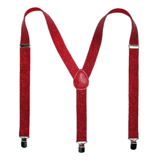 CTM Women's Elastic Glitter Clip-End Suspenders image {6}