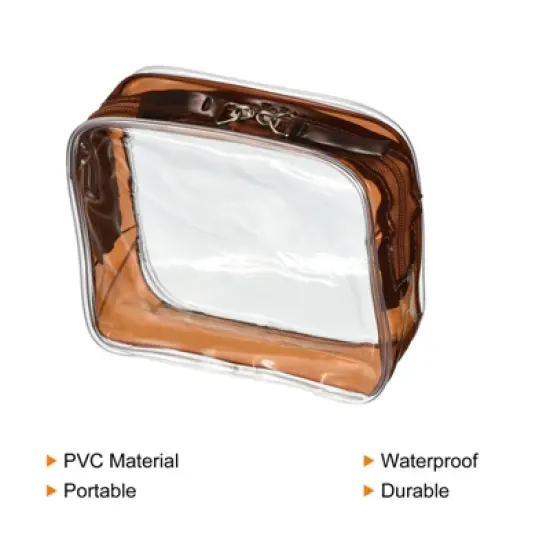 Unique Bargains PVC Travel Makeup Cosmetic Toiletry Pouch with Zipper 3 Pcs image {3}