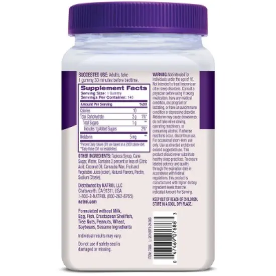 Natrol Melatonin 5mg Sleep Aid Gummies - Strawberry - 140ct image {1}