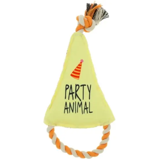 Pavilion Gift Company - Party Animal - Canvas Dog Toy on a Rope - Pet Toy image {7}