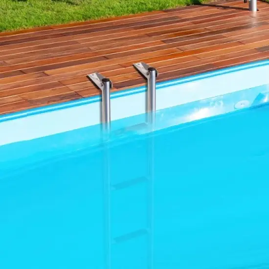 Costway 4-Step Telescoping Boat Ladder Folding Dock Ladder with Non-slip Steps image {1}