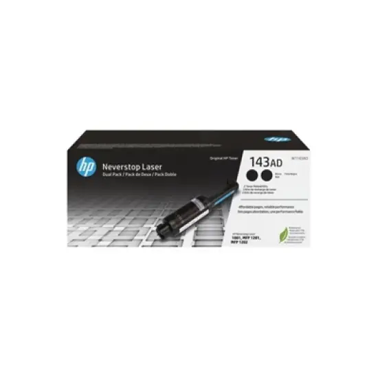 HP 143AD Dual Pack Black Original Neverstop Toner Reload Kit, ~2,500 pages, image {6}