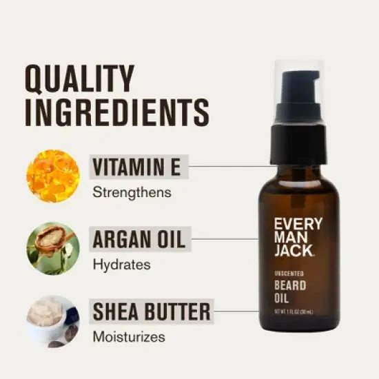 Every Man Jack Beard Oil - Unscented - 1 fl oz image {6}