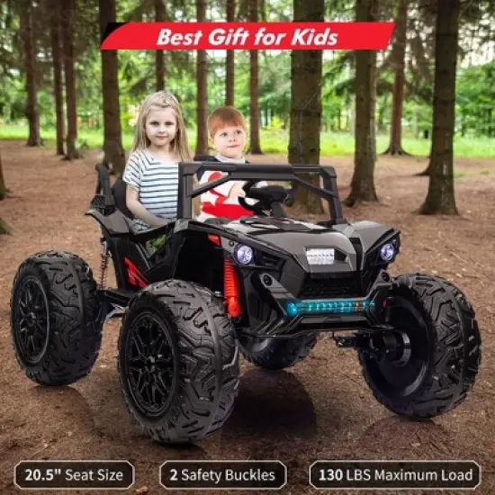 24V 2Seats Ride on UTV with Remote Control, 17" Extra Large EVA Wheels & 20.5&ldquo; Wide Seat 4WD Electric Vehicle image {1}