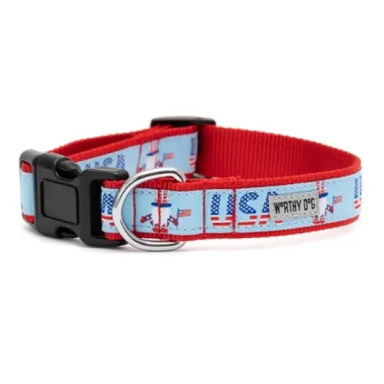 The Worthy Dog Uncle Sam Gnome Adjustable Dog Collar image {1}