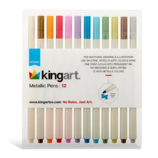 KINGART Metallic Pens 12 Colors image {3}