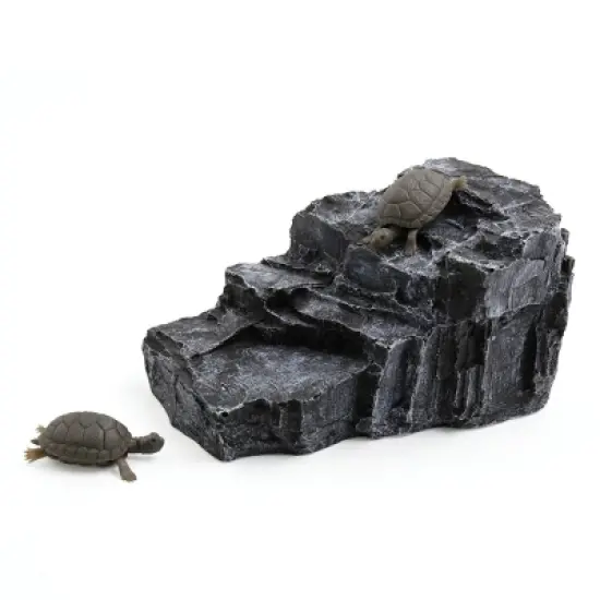 Unique Bargains Aquarium Landscape Rock Shaped Basking Ramp Tortoise Climb Stone Habitat Decor image {4}