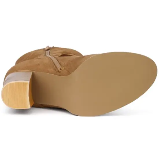 Allegra K Women's Casual Chunky Heel Ankle Boots image {5}