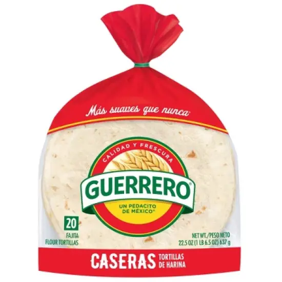 Guerrero Fajita Size Caseras Flour Tortillas - 22.5oz/20ct image {9}