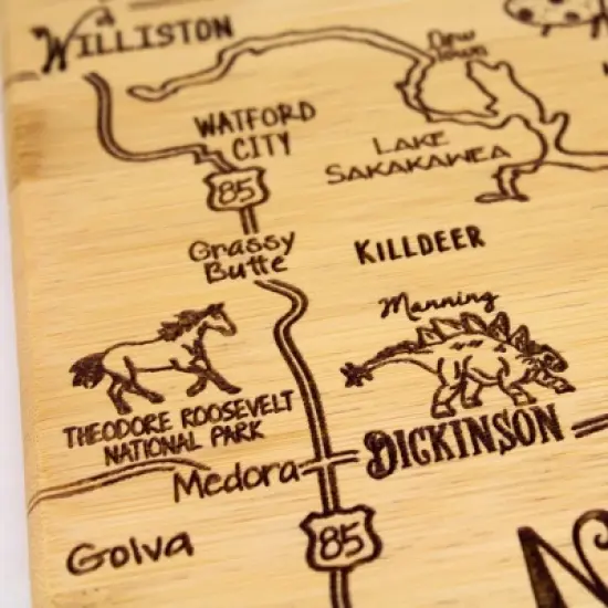 Totally Bamboo Destination North Dakota Serving and Cutting Board image {6}