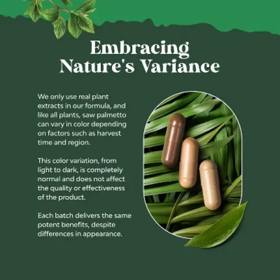 Saw Palmetto Capsules, Advanced Hair Health and Urinary Support with Plant Sterols & Flavonoids, Nature's Craft, 200 ct image {4}