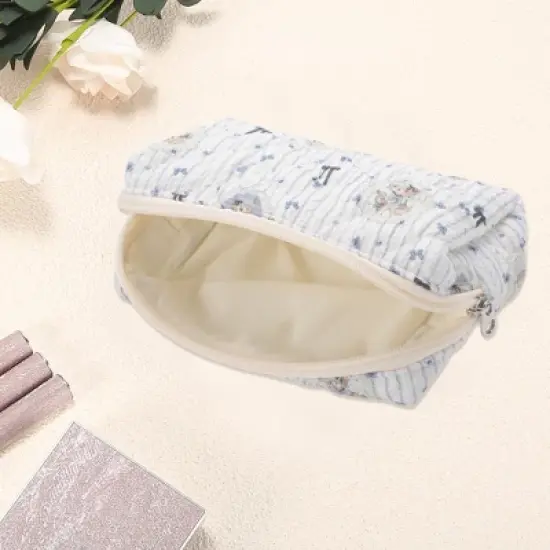 Unique Bargains Badge Makeup Bag Blue 1 Pc image {2}