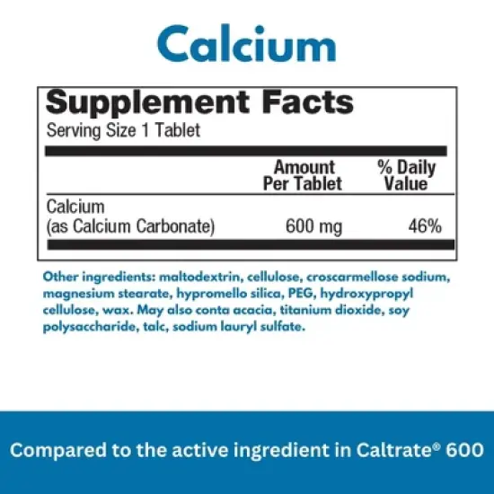 GeriCare Calcium 600mg Tablet, 60 Ct image {2}
