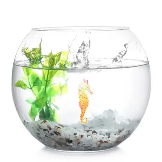 Unique Bargains Aquarium Artificial Seahorse Ornament with Suction Cup Yellow 1 Pc image {5}