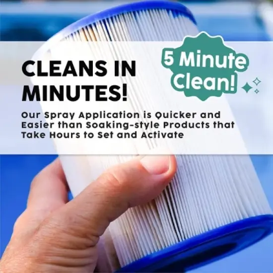 Element Blue Filter Cleaner Spray - Great for Pools and Spas - Eliminates Sunscreen, Oils, Lotion, and Organic Matter (32 oz) image {7}