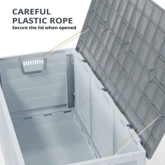 Karl Home 75 Gallons Plastic Foldable Deck Box Outdoor Indoor Deck Box image {4}