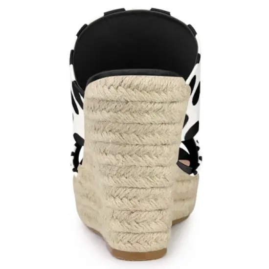 Allegra K Women's Polka Dots Platform Espadrille Wedge Heel Sandals image {2}