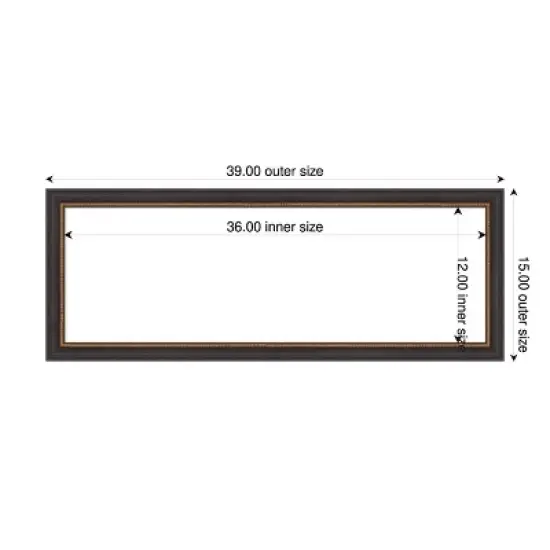 Amanti Art 15"x39" Ashton Black Framed Magnetic Dry Erase Board image {3}