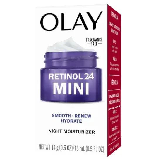 Olay Regenerist Retinol 24 + Peptide Night Face Moisturizer Fragrance-Free - Trial Size - 0.5oz image {12}