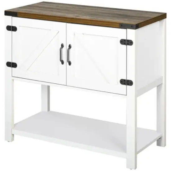 HOMCOM 2-Door Free Standing Sideboard Console Table with Bottom Shelf, Entryway image {7}