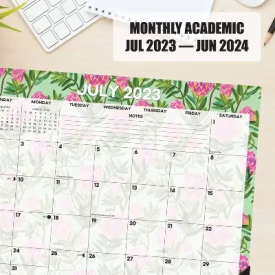 Willow Creek Press 2023-24 Academic Monthly Deskpad 22"x17" Bold Blooms image {2}