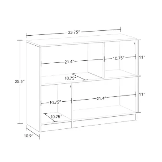 Kids' Horizontal Bookcase with Cubbies White - RiverRidge Home image {2}