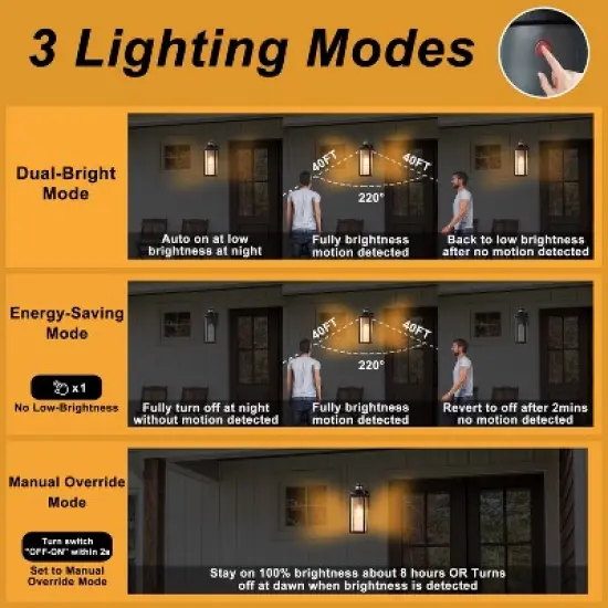 C Cattleya 1-Light Matte Black Motion Sensing Dusk to Dawn Outdoor Wall Lantern Sconce with Seeded Glass Shade image {3}