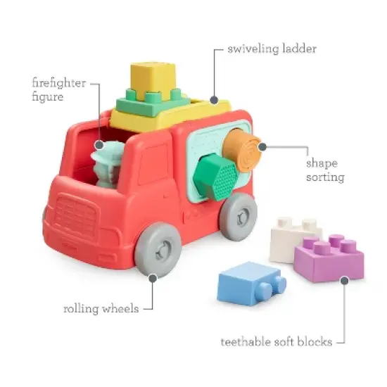 Infantino Super Soft 1st Stack and Go Explorers Stacking Toy Playset - Fire Truck image {4}