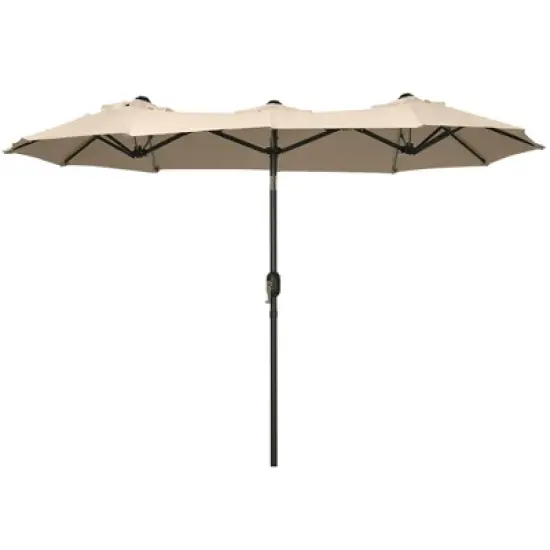 NicBex 9.5FT Double-Sided Patio Umbrella,Outdoor Patio Umbrella with Push Button Tilt & Crank,12-Rib Outdoor Market Umbrella for Pool,Garden image {10}