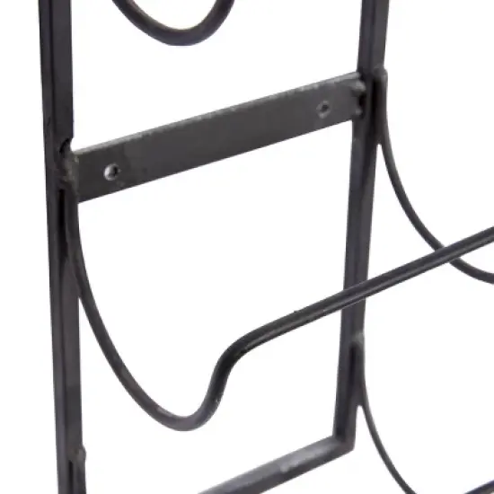 Industrial Metal Wall Wine Rack Black - Olivia & May image {2}