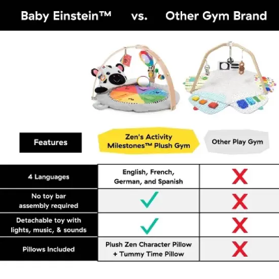 Baby Einstein Zen's Activity Milestones Plush Gym Playmat image {5}
