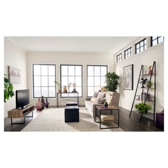 70" Ladder Bookshelf Mixed Material Gray - ClosetMaid image {3}