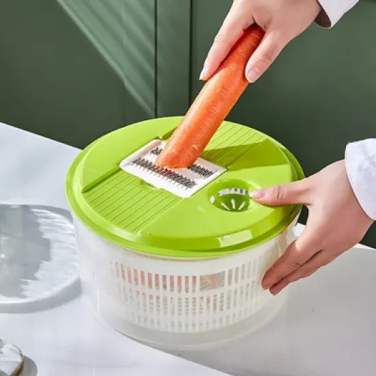 Fortune Candy 3L Multifunctional Vegetable Spinner and Grater, Compact Salad Strainer Bowl for Quick Prep, Easy to Clean, Lightweight Kitchen Gadget image {9}